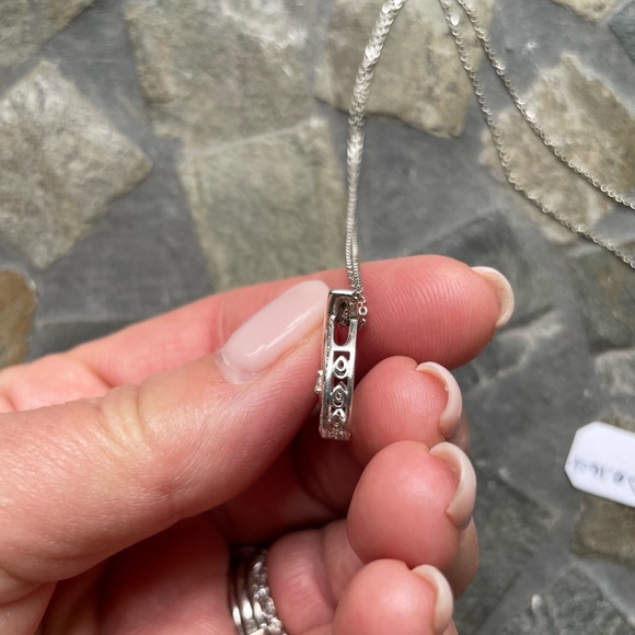 0.16ct. Diamond Pendant Sterling Silver Chain - Picture 8 of 13